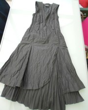 Robe portefeuille superpositions tissus plissés et froissés gris violacé T38 TBE