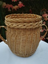 ANCIENNE PANIÈRE À COUTURE/OUVRAGES/CORBEILLE À PAPIER/RANGEMENT EN OSIER/ROTIN 