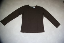 T-shirt marron manches longues La Redoute fille 16 ans . Classique 