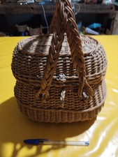 Ancien Panier En Rotin Osier