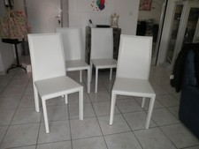 LOT DE 4 CHAISES SIMILI CUIR