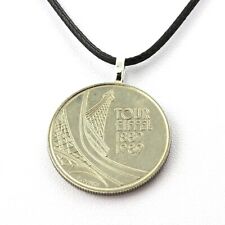 Collier pièce de monnaie France 5 francs Tour Eiffel