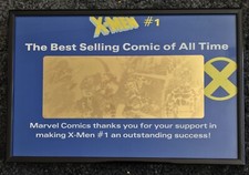 X-MEN #1 GOLD HOLOGRAM MARVEL PROMOTIONAL FRAMED 1990’s Collectible