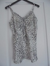 débardeur top bretelles blanc et gris ~ LA CITY ~ Taille 2 ou 38/40