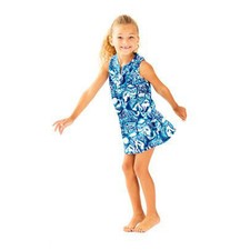 Lilly Pulitzer Essie Enfants Fille Mini Robe Fumée Imprimé XL 12-14 Ans Neuf