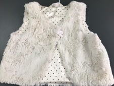 H&M 2-3 ans * très beau gilet en fausse fourrure beige TBE