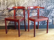 ANCIEN PAIRE FAUTEUIL de BISTROT BOIS-DESIGN 1970-80