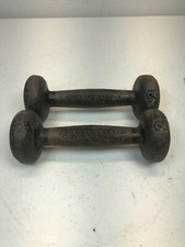 2 Vintage Healthways Dumbbells Cast Iron Gym Hand Weight 2 Lb Small Barbell