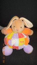 doudou peluche lapin patchwork coeur jaune orange bleu violet KALOO 23cm