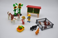 RARE Playmobil - 3075 - Enfants / clapier basse-cour + la vache et son 