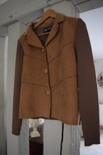 Gilet veste bi matière camel/marron T40