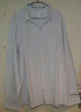 Chemise homme à manches longues « Terre de marins » taille XXL – lin – coton