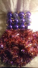 Décoration de NOËL  -  Lot n°4  - Tons VIOLET  OR  &  CUIVRE  -  26 Pièces  