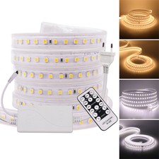 1-25m Imperméable 2835 Bande LED 220V 230V Dimmable Ruban Corde Lumière+EU Plug