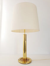 CHIC LAMPE DE SALON LAITON DORE & SIMILI-CUIR 1970 HAUTEUR REGLABLE 70S 70'S
