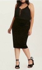 TORRID CRUSHED VELVET MIDI PENCIL SKIRT 3X 4X