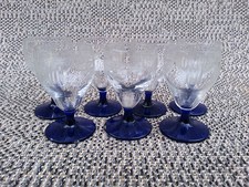 Lot 7 petits verres à alcool digestif ciselés vieux bistrot  french antique