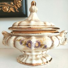 Magnifique Soupière - Centre table - Porcelaine Italienne  LE TORRI - Beige Doré