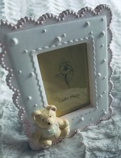 Petit cadre photo petit ourson couleur rose pastel 