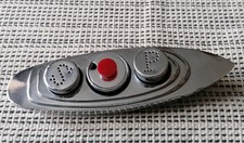 Paquebot, art de la table, service Sel et Poivre en métal, long 17cm