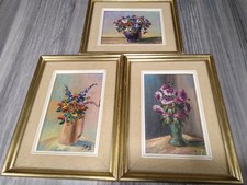Lot de 3 tableaux s - Décoration - Cadre Doré pot de fleures