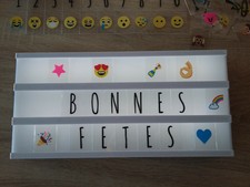 CADRE LUMINEUX ? 120 LETTRES + SYMBOLES LIGHT BOX HOME LONG MESSAGE 18 x 36 cm 