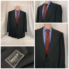 Savile Row sur Mesure Blazer 46L Noir 2bt 1vt 100% Laine 46 L Ygi Y1-745