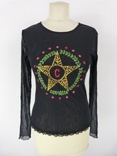 Caroll Haut Femme Taille 38 Fr - Noir - Strass - Etoile 5 branches /Laurier