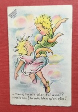 Carte Postale. ILLUSTRATEUR. Jacqueline FAIZANT SIMON. Enfants qui volent. Rêve.