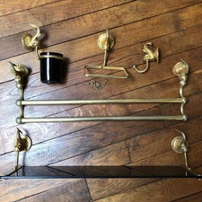 Ensemble antique Salle de bain, crochets, doré Dauphin Napoléon Victorien, Paris