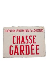 Ancienne Plaque métallique Chasse