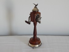 ANCIEN Moulin à Poivre MUSICAL REUGE Décor Sanglier Argenté Faisan en étain Bois