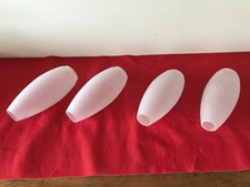 4 TULIPES LUSTRE VINTAGE VERRE OPAQUE DÉPOLI LUMINAIRE ABAT-JOUR