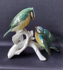 Ancien couple d'oiseau mésange Karl Ens porcelaine de saxe 