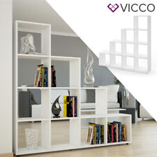  Bibliothèque de séparation de pièce d'étagère d'escalier 10 compartiments Blanc