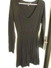 H&M PETITE ROBE NOIRE EN MAILLE MANCHES LONGUES TAILLE 38 COMME NEUVE