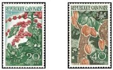 Timbres Flore Cacao Café Gabon 231/2 ** (39607)
