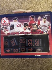 2006 Boston Red Sox Dominoes 28 Super Sized Dominoes Metal Lunchbox Storage Tin