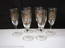 ANCIEN FLUTE LEJAY LAGOUTE x 6 / VERRE COUPE VIN CHAMPAGNE MOUSSEUX OLD GLASS