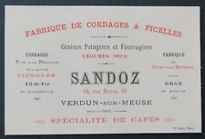 Carte de visite SANDOZ fabrique de cordage ficelle graine Café visit card
