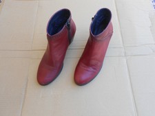 BOTTINE FEMME TOUT CUIR BORDEAUX  T 39 