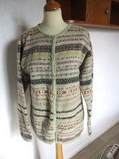 pull gilet tricot en laine maille mérinos Benetton jacquard tons pastel t 42 44