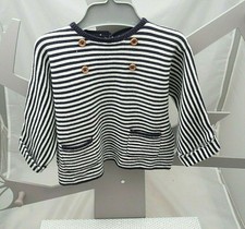 Cyrillus pull manche longue blanc rayé bleu bébé unisexe 3 mois