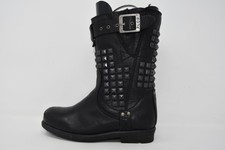 A086 PALLADIUM BOTTINES MOTARD CLOUTEES NOIRES T.35 UK 2.5 VALEUR 169 €