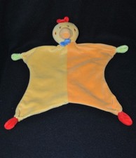 Peluche doudou poule coq canard plat PARADISE TOYS LIDL jaune orange NEUF