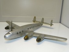 *SUPERBE ANCIENNE MAQUETTE AVION ALUMINIUM HUBLOTS VERRE TRAVAIL ARTISANAL déco