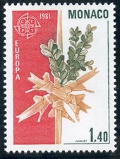 STAMP / TIMBRE DE MONACO  N° 1273 ** FLORE / CROIX TRESSEE ET BRANCHE DE BUIS