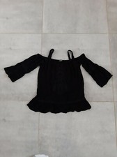 Haut blouse Jennyfer noir taille XS ou 34 t-shirt femme fille