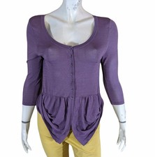 ? Cop Copine Taille 38  ? gilet fin manches 3/4 violet modèle Jordan 