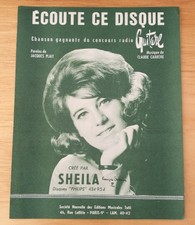 MUSIQUE PARTITION SHEILA ECOUTE CE DISQUE 1964